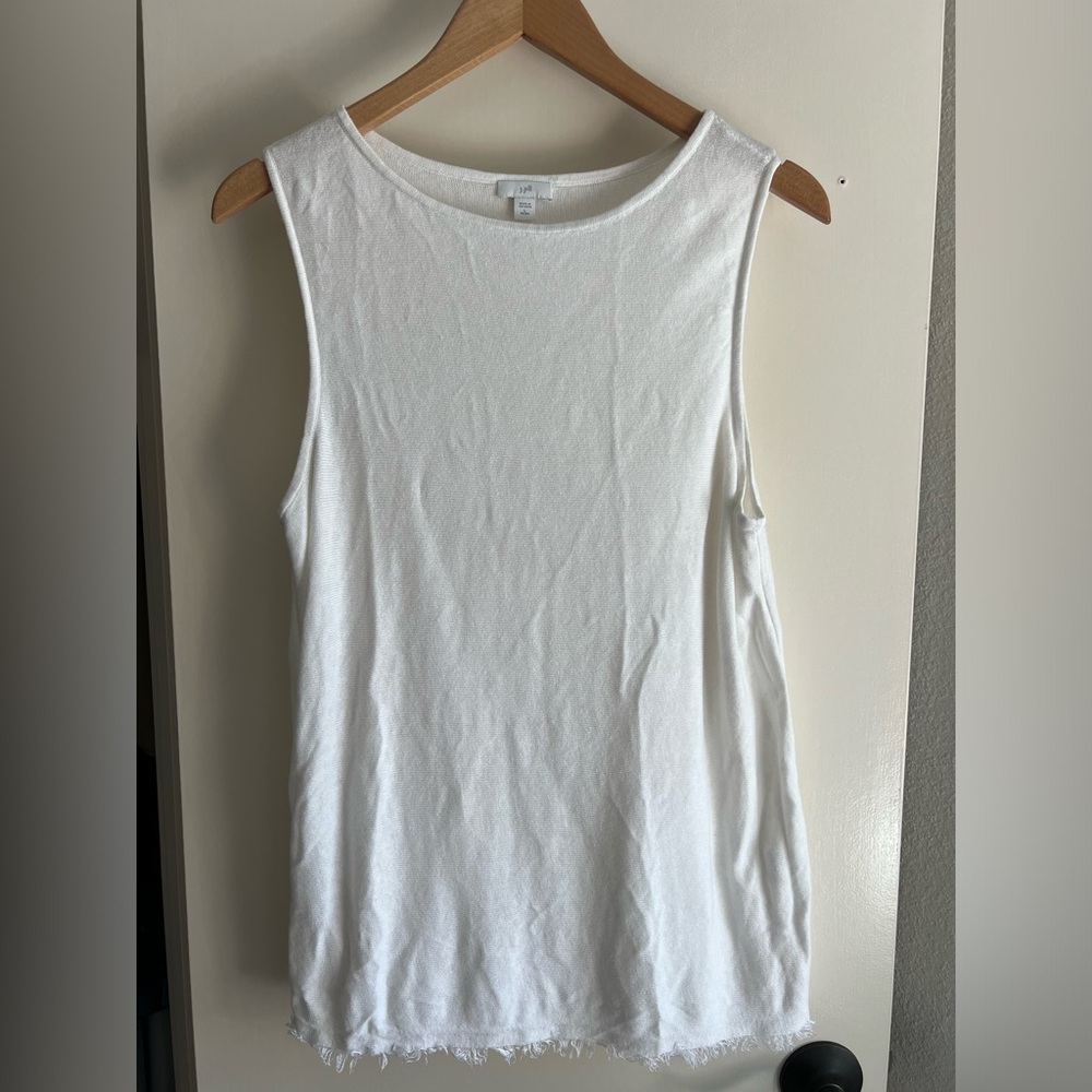 J. Jill White Linen Tank Top